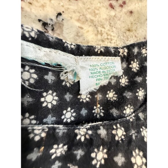 Vtg La Cera Hand-Painted Floral Muumuu Midi Dress XL Cotton Cottage Core Read - Picture 2 of 11